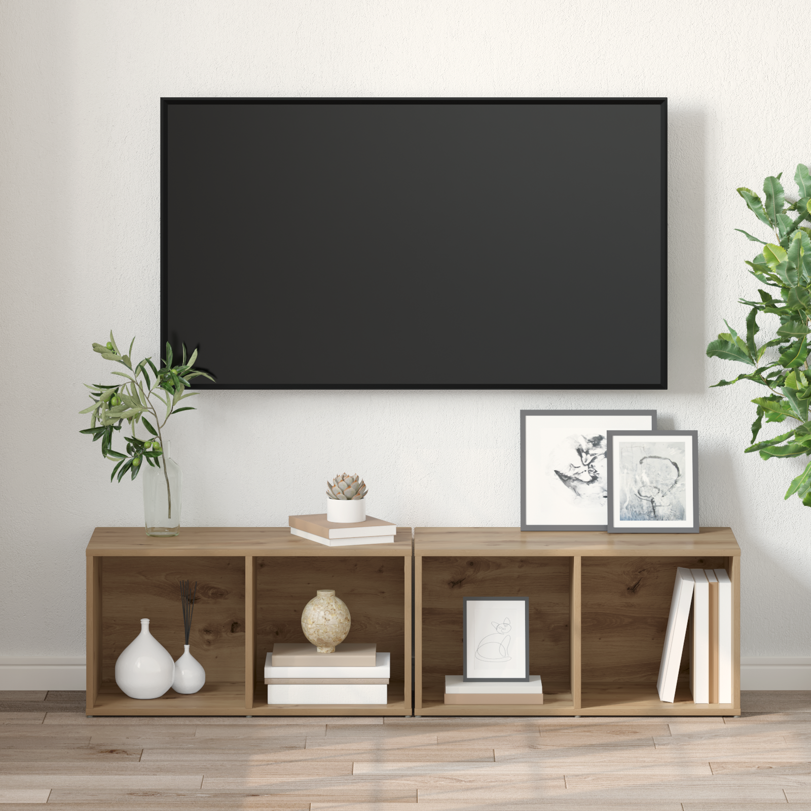 vidaXL Set comodă TV 2 pcs Stejar Artizanal Lemn compozit vidaXL Set comodă TV 2 pcs Stejar Artizanal Lemn compozit