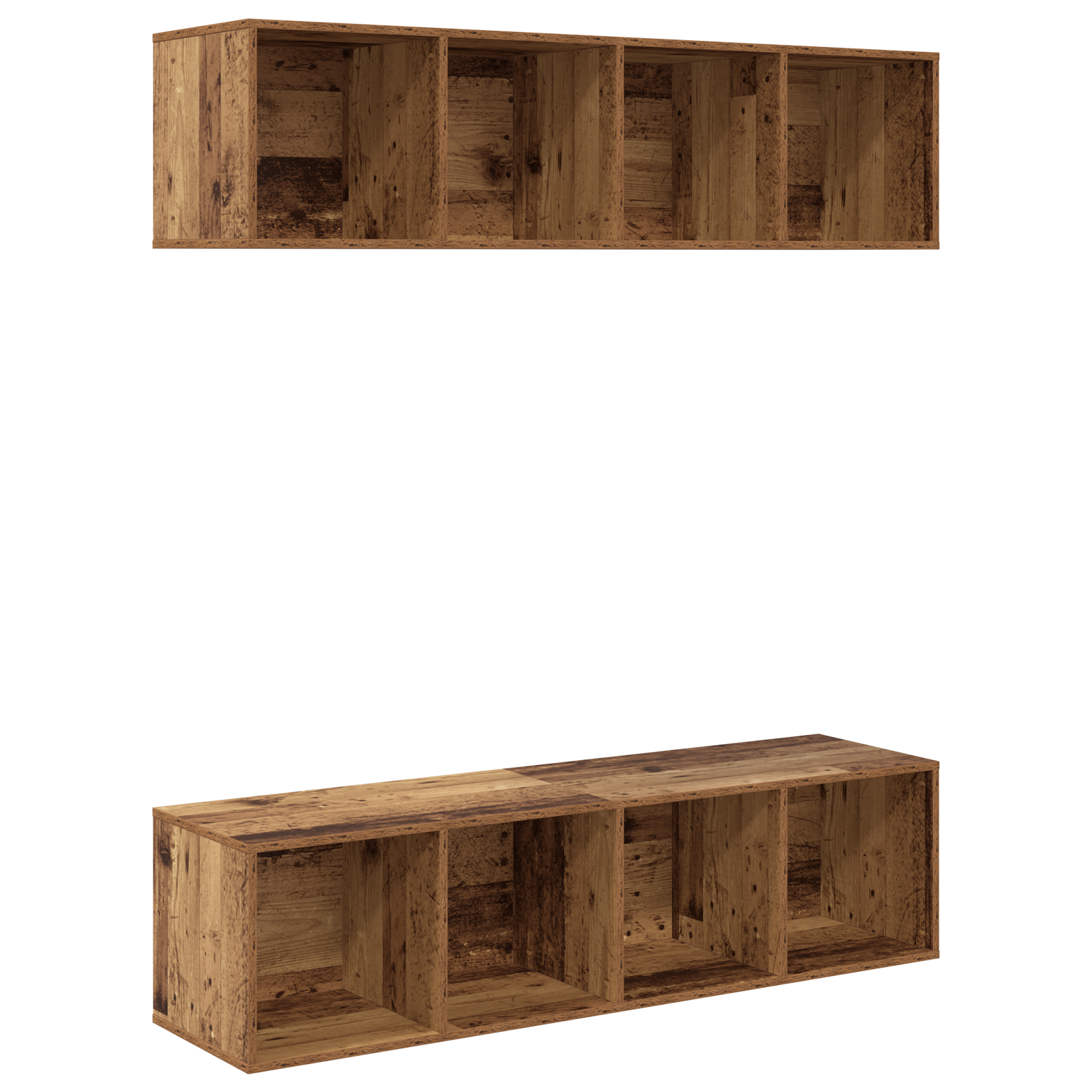 vidaXL Set comodă TV 2 pcs Lemn vechi 37 x 37 x 142.5 cm Lemn compozit vidaXL Set comodă TV 2 pcs Lemn vechi 37 x 37 x 142.5 cm Lemn compozit