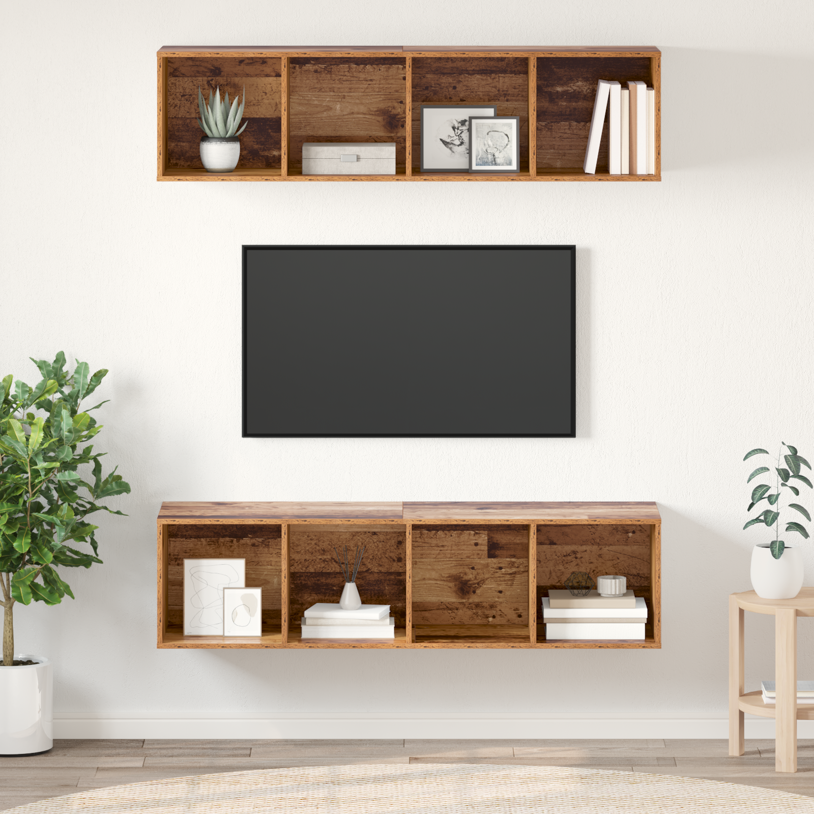 vidaXL Set comodă TV 2 pcs Lemn vechi 37 x 37 x 142.5 cm Lemn compozit vidaXL Set comodă TV 2 pcs Lemn vechi 37 x 37 x 142.5 cm Lemn compozit