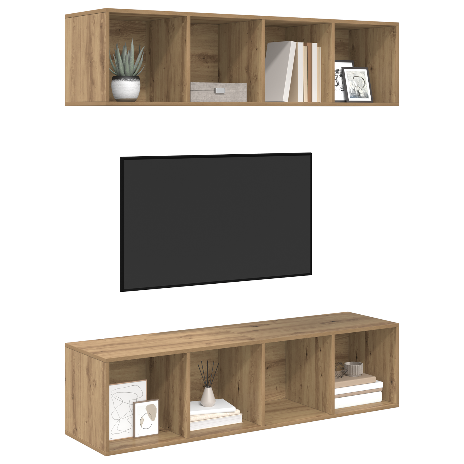 vidaXL Set comodă TV 2 pcs stejar artizanal 37 x 37 x 142.5 cm vidaXL Set comodă TV 2 pcs stejar artizanal 37 x 37 x 142.5 cm