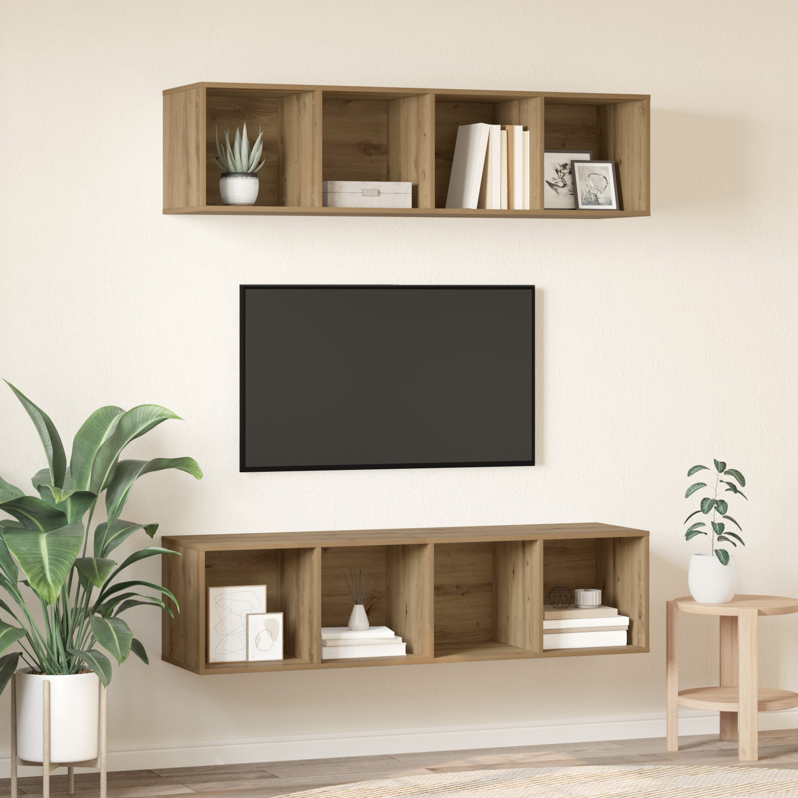 vidaXL Set comodă TV 2 pcs stejar artizanal 37 x 37 x 142.5 cm vidaXL Set comodă TV 2 pcs stejar artizanal 37 x 37 x 142.5 cm