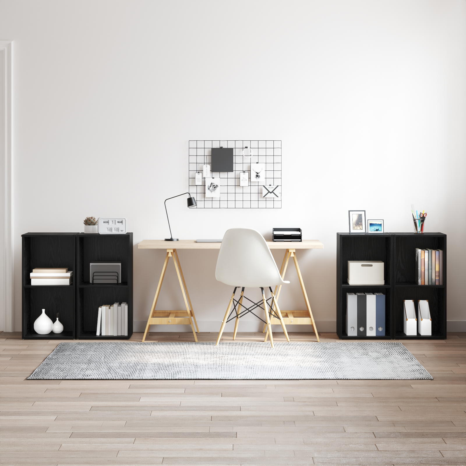 vidaXL Set comodă TV 4 pcs Stejar negru 37 x 35 x 72 cm Lemn compozit vidaXL Set comodă TV 4 pcs Stejar negru 37 x 35 x 72 cm Lemn compozit
