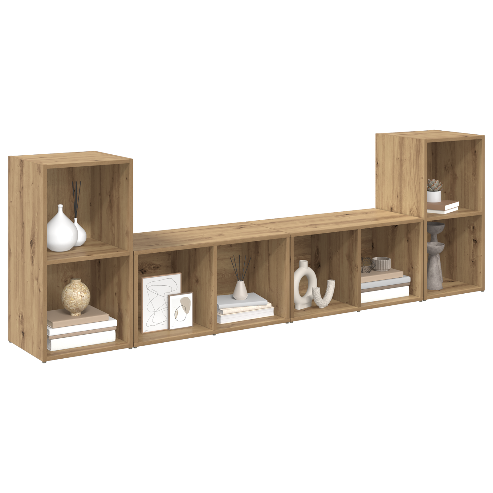 vidaXL Set comodă TV 4 pcs stejar artizanal 37 x 35 x 72 cm vidaXL Set comodă TV 4 pcs stejar artizanal 37 x 35 x 72 cm