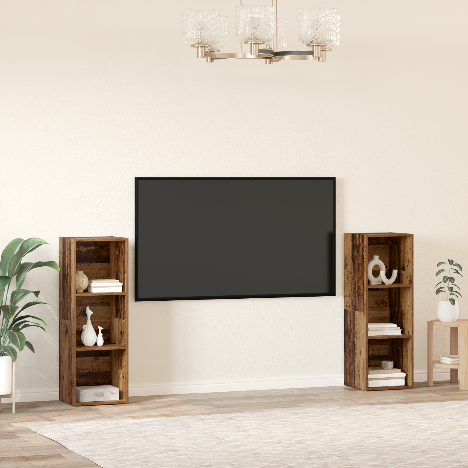 vidaXL Set comodă TV 2 pcs Lemn vechi 107 x 35 x 37 cm Lemn compozit vidaXL Set comodă TV 2 pcs Lemn vechi 107 x 35 x 37 cm Lemn compozit