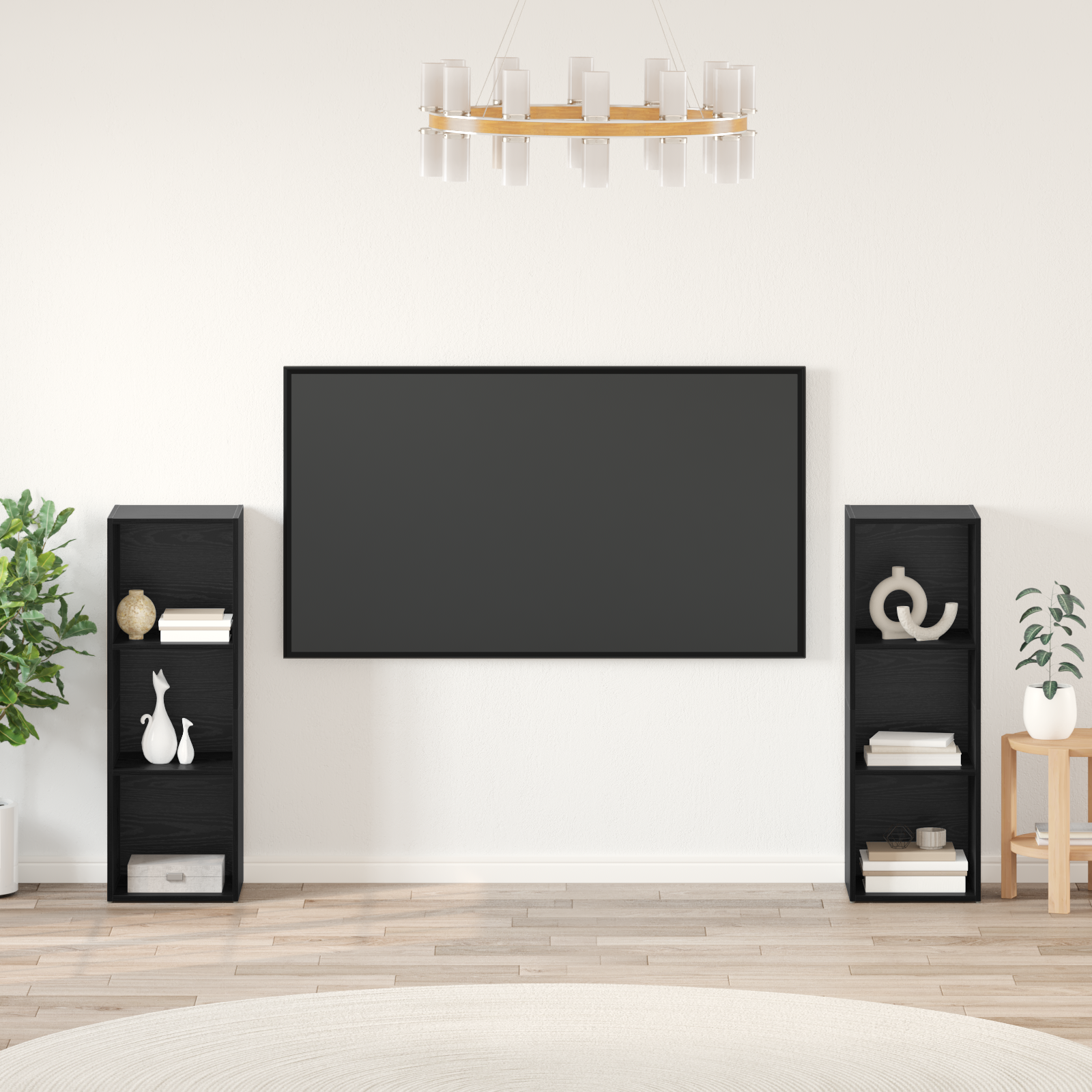 vidaXL Set comodă TV 2 pcs Stejar negru 107 x 35 x 37 cm Lemn compozit vidaXL Set comodă TV 2 pcs Stejar negru 107 x 35 x 37 cm Lemn compozit