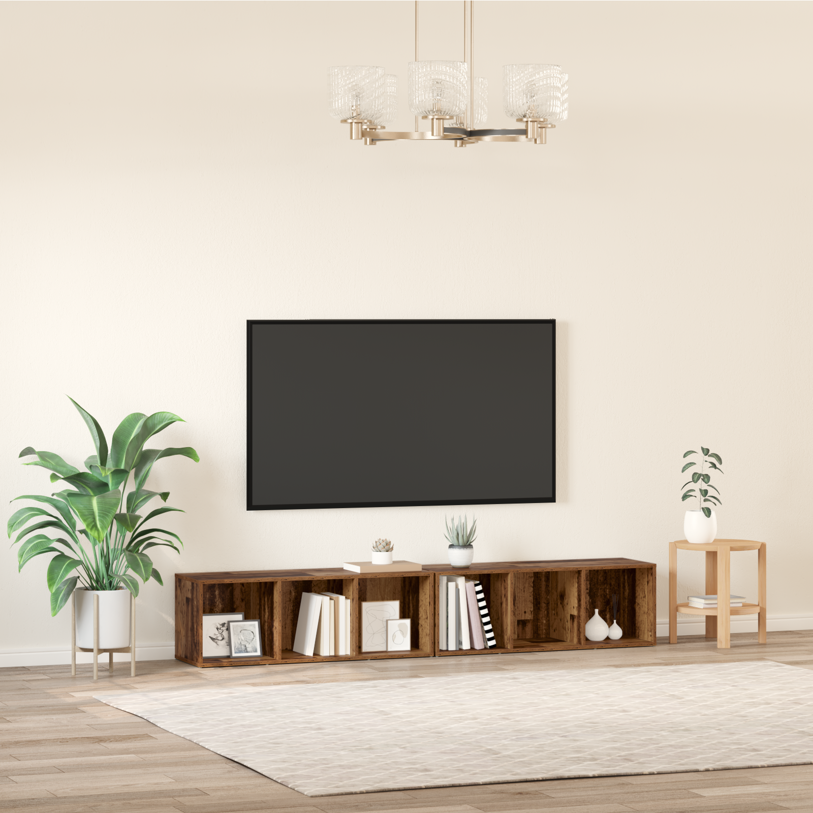 vidaXL Set comodă TV 2 pcs Lemn Vechi Lemn compozit vidaXL Set comodă TV 2 pcs Lemn Vechi Lemn compozit
