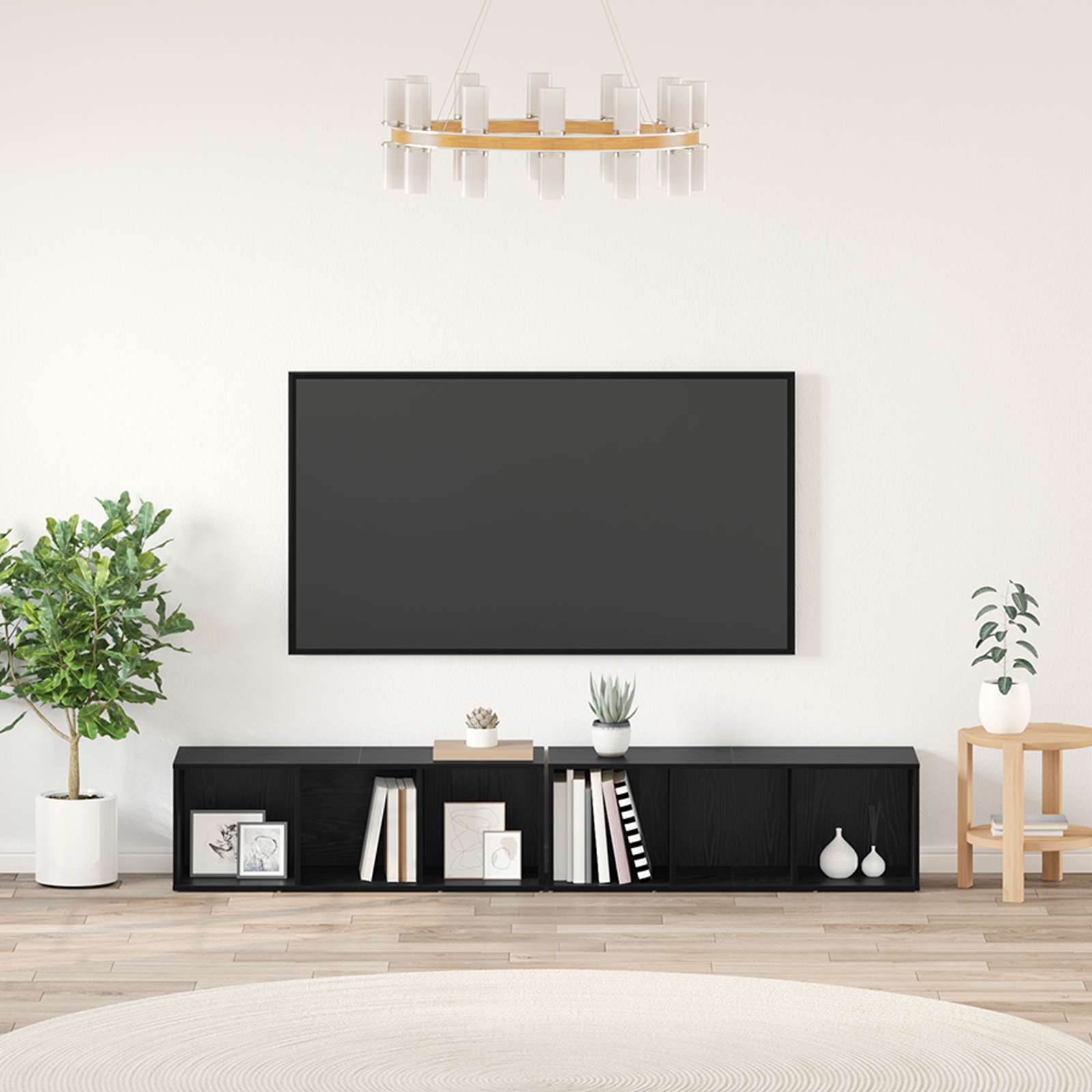 vidaXL Set comodă TV 2 pcs Stejar Negru Lemn compozit vidaXL Set comodă TV 2 pcs Stejar Negru Lemn compozit