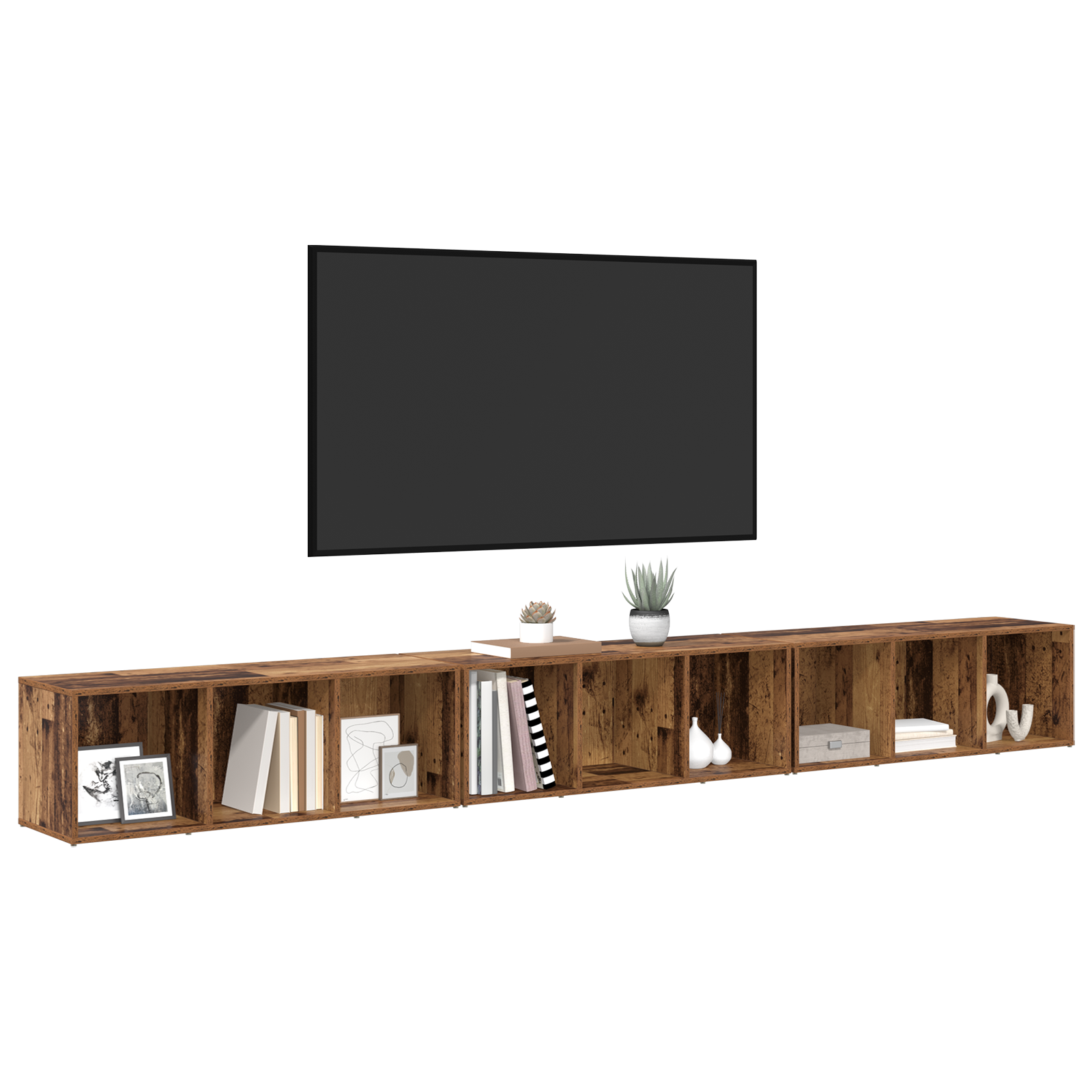 vidaXL Cabinet TV 3 pcs Lemn vechi 37 x 35 x 107.5 cm Lemn stratificat