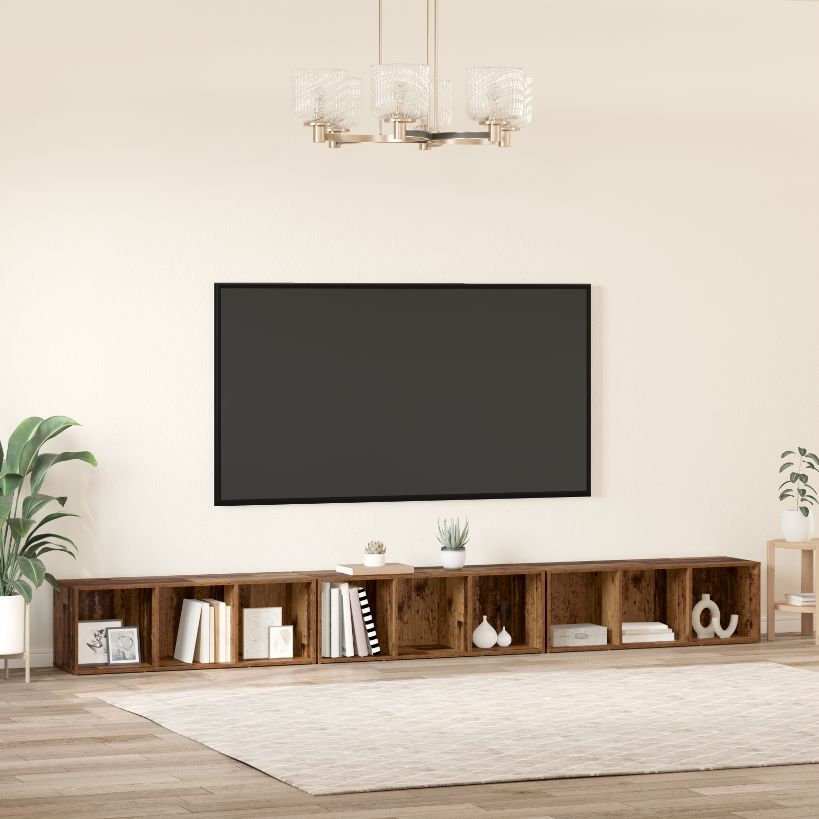 vidaXL Cabinet TV 3 pcs Lemn vechi 37 x 35 x 107.5 cm Lemn stratificat
