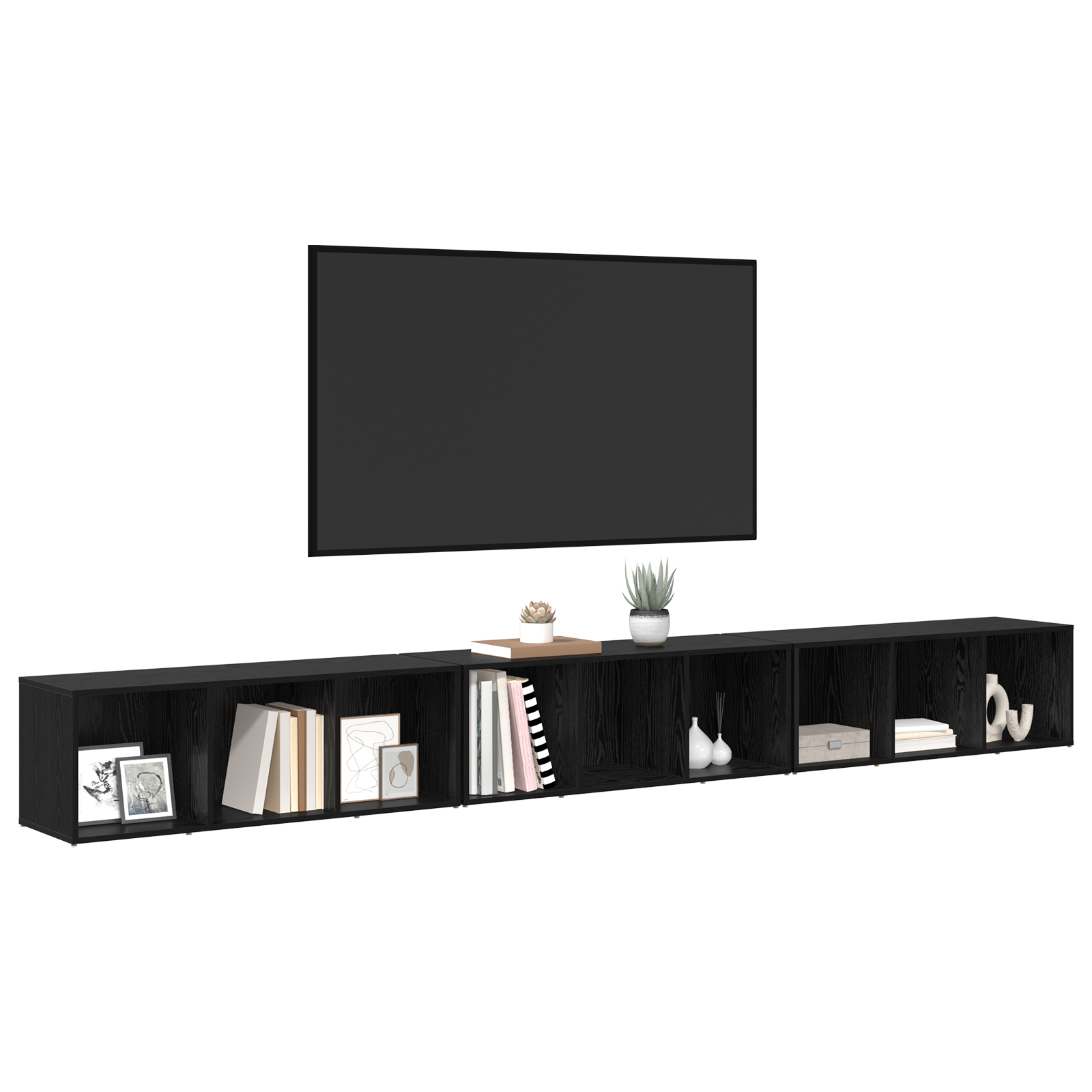 vidaXL Cabinet TV 3 pcs Stejar negru 37 x 35 x 107.5 cm vidaXL Cabinet TV 3 pcs Stejar negru 37 x 35 x 107.5 cm