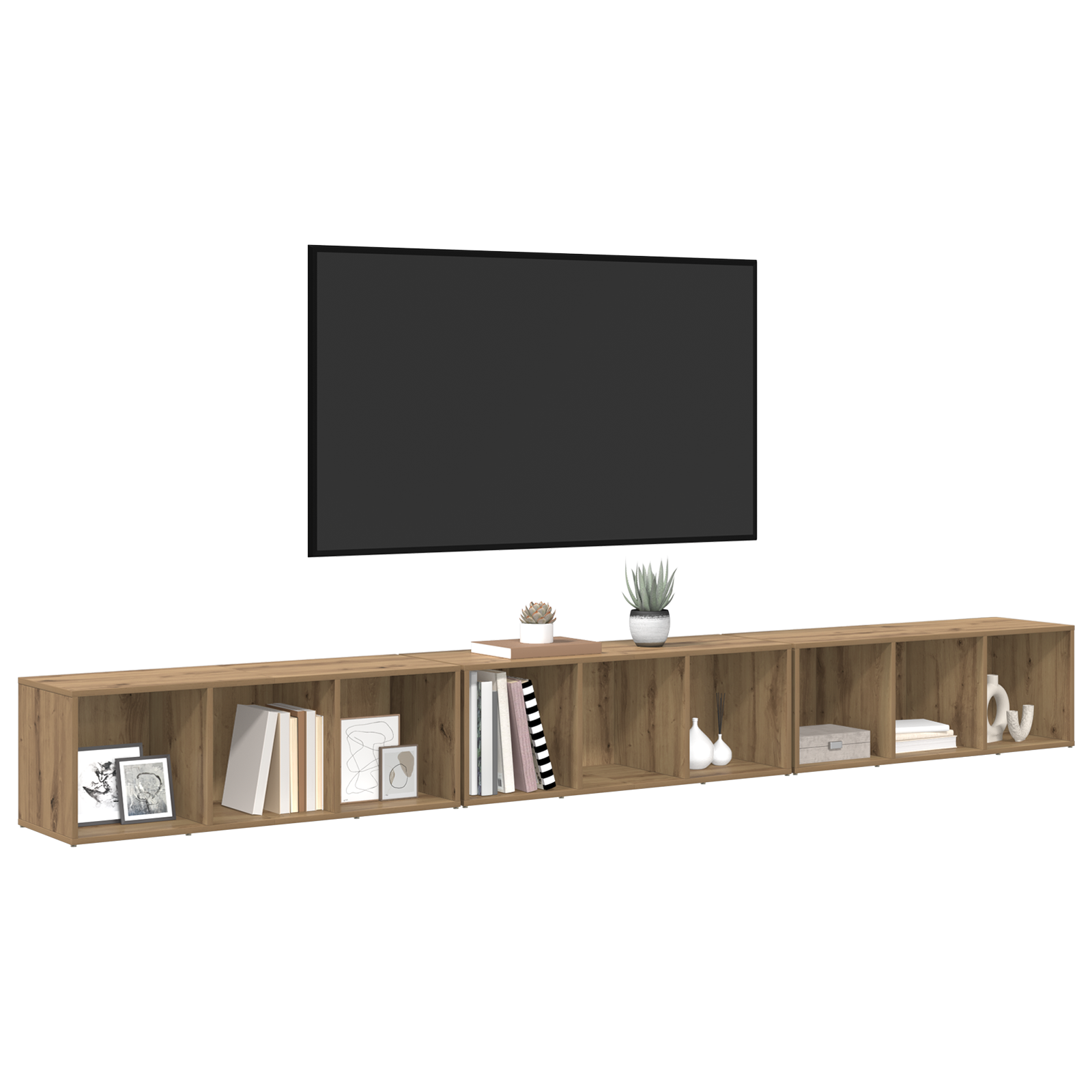 vidaXL Cabinet TV 3 pcs stejar artizanal 37 x 35 x 107.5 cm vidaXL Cabinet TV 3 pcs stejar artizanal 37 x 35 x 107.5 cm