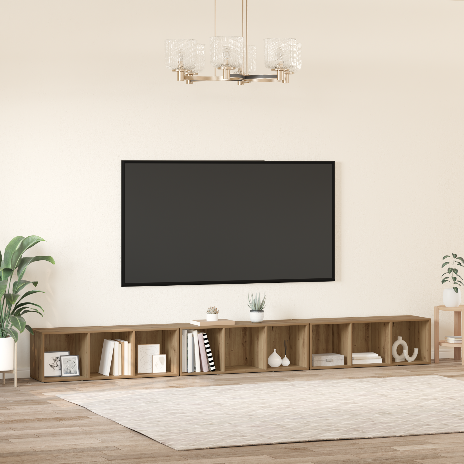 vidaXL Cabinet TV 3 pcs stejar artizanal 37 x 35 x 107.5 cm vidaXL Cabinet TV 3 pcs stejar artizanal 37 x 35 x 107.5 cm