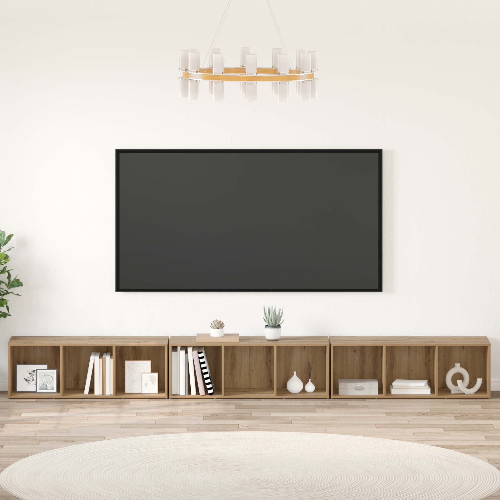 vidaXL Cabinet TV 3 pcs stejar artizanal 37 x 35 x 107.5 cm vidaXL Cabinet TV 3 pcs stejar artizanal 37 x 35 x 107.5 cm