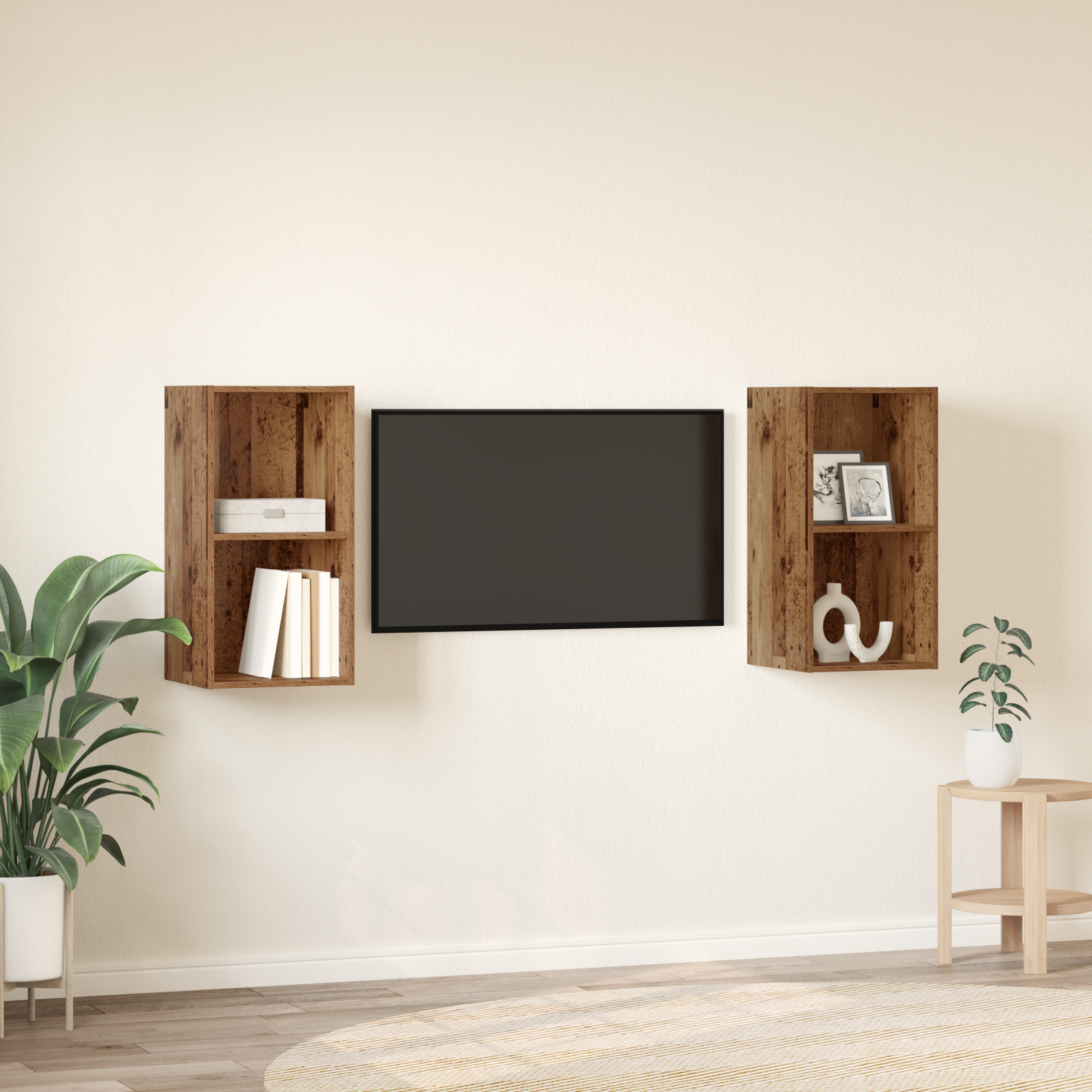 vidaXL Dulap pentru TV pe Perete 2 pcs Lemn vechi 37 x 37 x 72 cm