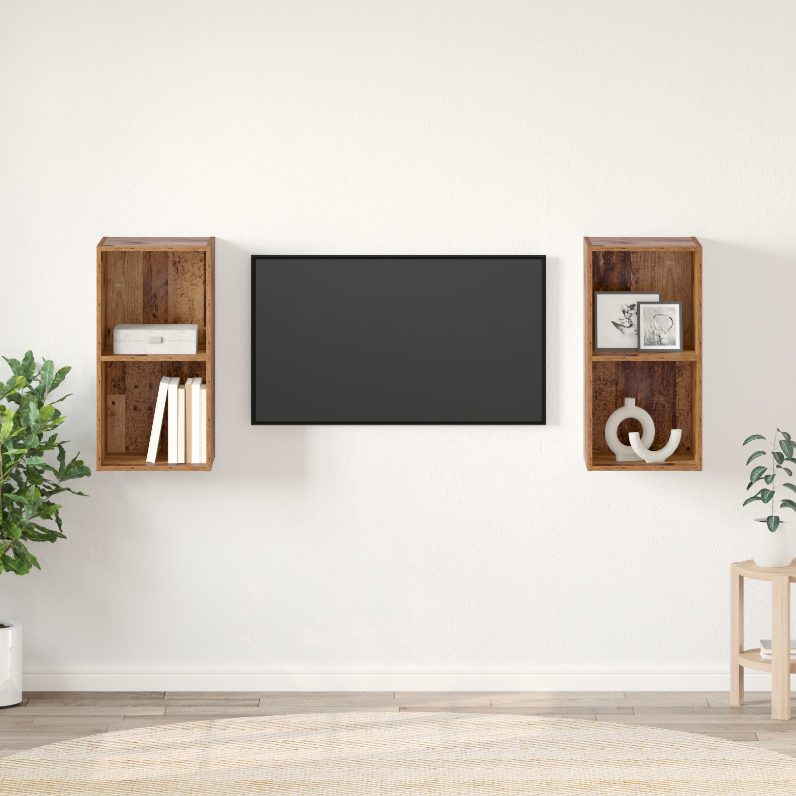 vidaXL Dulap pentru TV pe Perete 2 pcs Lemn vechi 37 x 37 x 72 cm