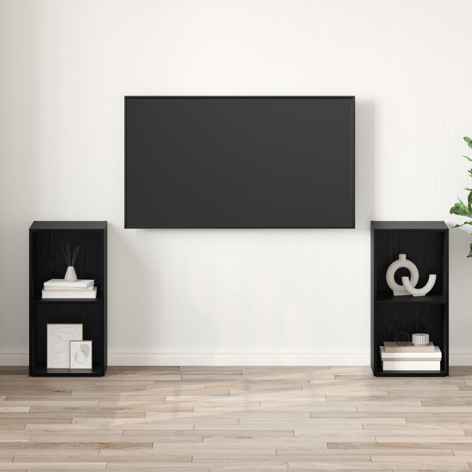vidaXL Set comodă TV 2 pcs Stejar negru 72 x 35 x 36.5 cm vidaXL Set comodă TV 2 pcs Stejar negru 72 x 35 x 36.5 cm