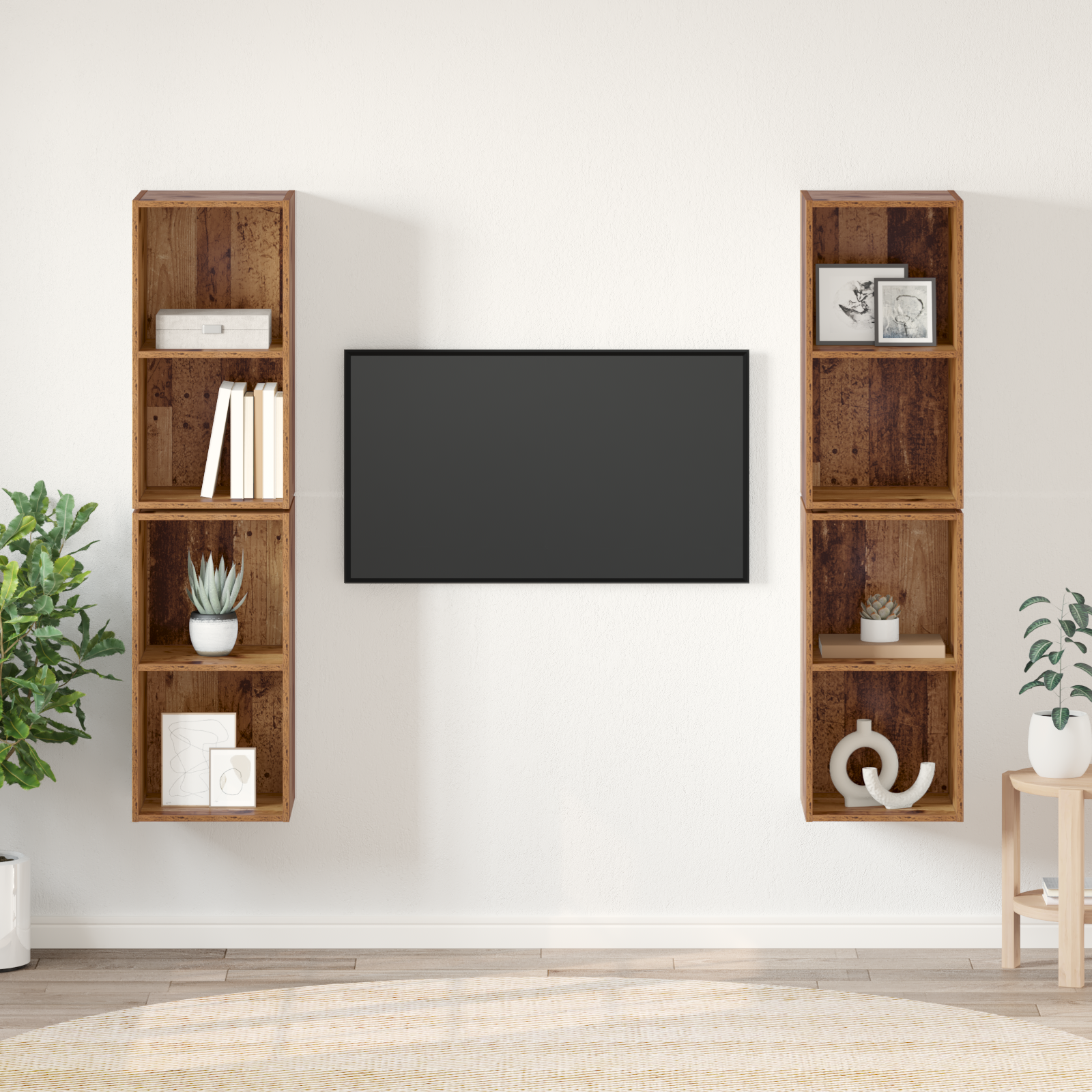 vidaXL Dulap pentru TV pe Perete 4 pcs Lemn vechi 37 x 37 x 72 cm