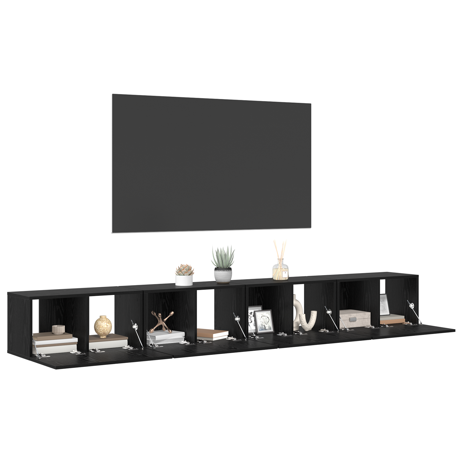 vidaXL Set comodă TV 4 pcs Stejar negru 60 x 30 x 30 cm Lemn compozit vidaXL Set comodă TV 4 pcs Stejar negru 60 x 30 x 30 cm Lemn compozit