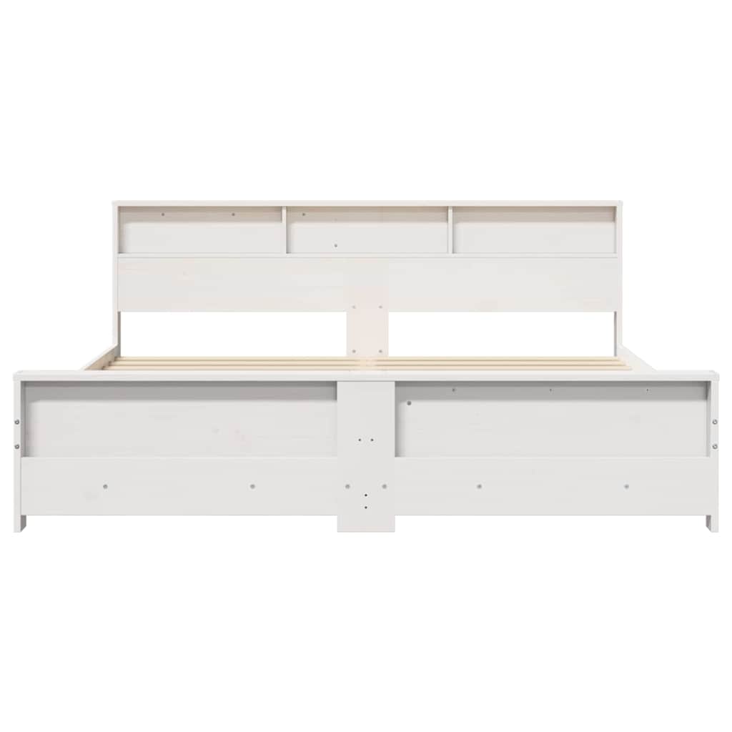 vidaXL Cadru de pat cu headboard Alb 200 x 200 cm Lemn compozit