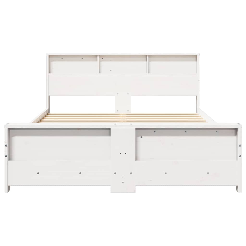 vidaXL Cadru de pat cu headboard Alb 160 x 200 cm Lemn compozit