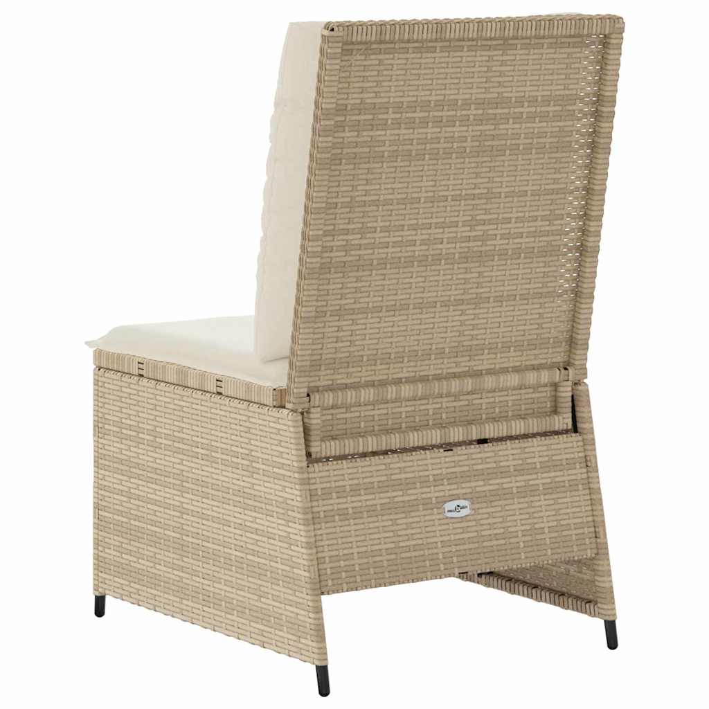 vidaXL Canapea de grădină cu pernă Negru și Alb crem poliratan