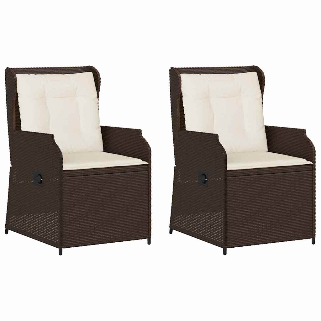 vidaXL Bancă de grădină cu pernă 2 pcs Maro Rattan poli