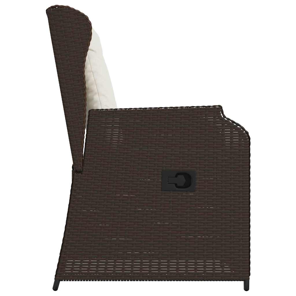 vidaXL Bancă de grădină cu pernă 2 pcs Maro Rattan poli