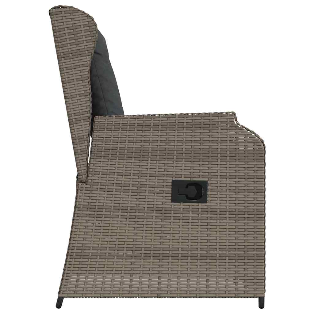 vidaXL Bancă de grădină cu pernă 2 pcs Gri Rattan poli
