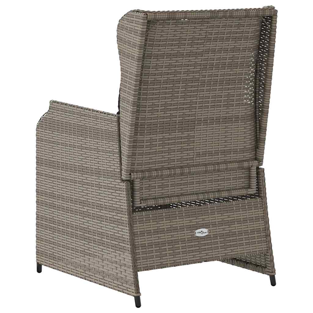 vidaXL Bancă de grădină cu pernă 2 pcs Gri Rattan poli