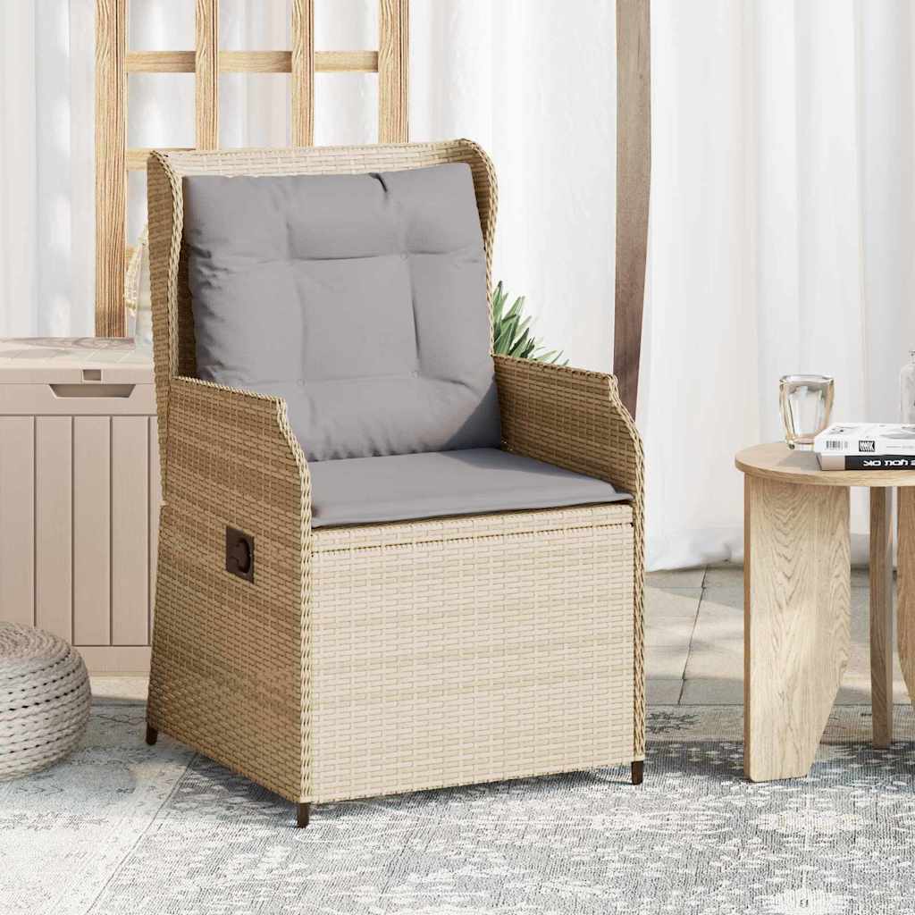 vidaXL Bancă de grădină cu pernă 2 pcs Bej Rattan poli