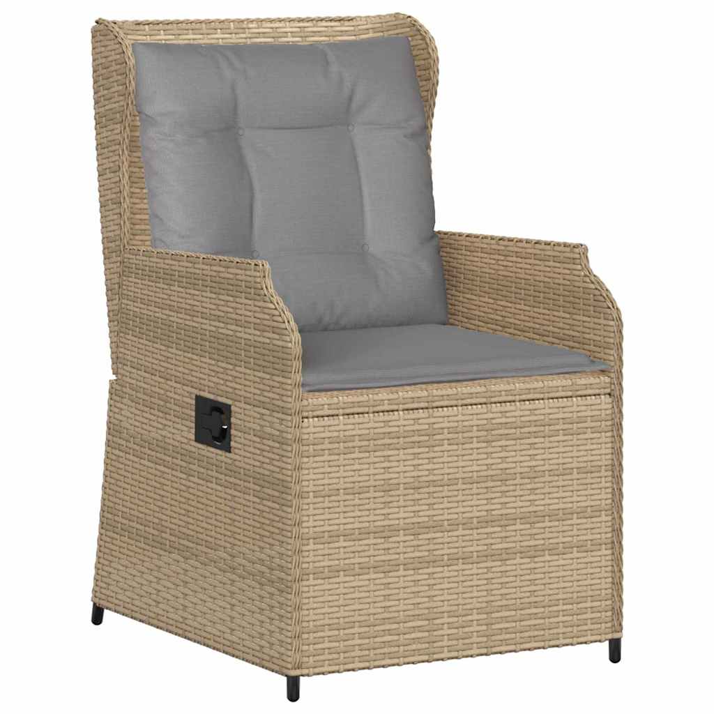 vidaXL Bancă de grădină cu pernă 2 pcs Bej Rattan poli