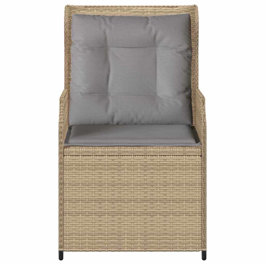 vidaXL Bancă de grădină cu pernă 2 pcs Bej Rattan poli