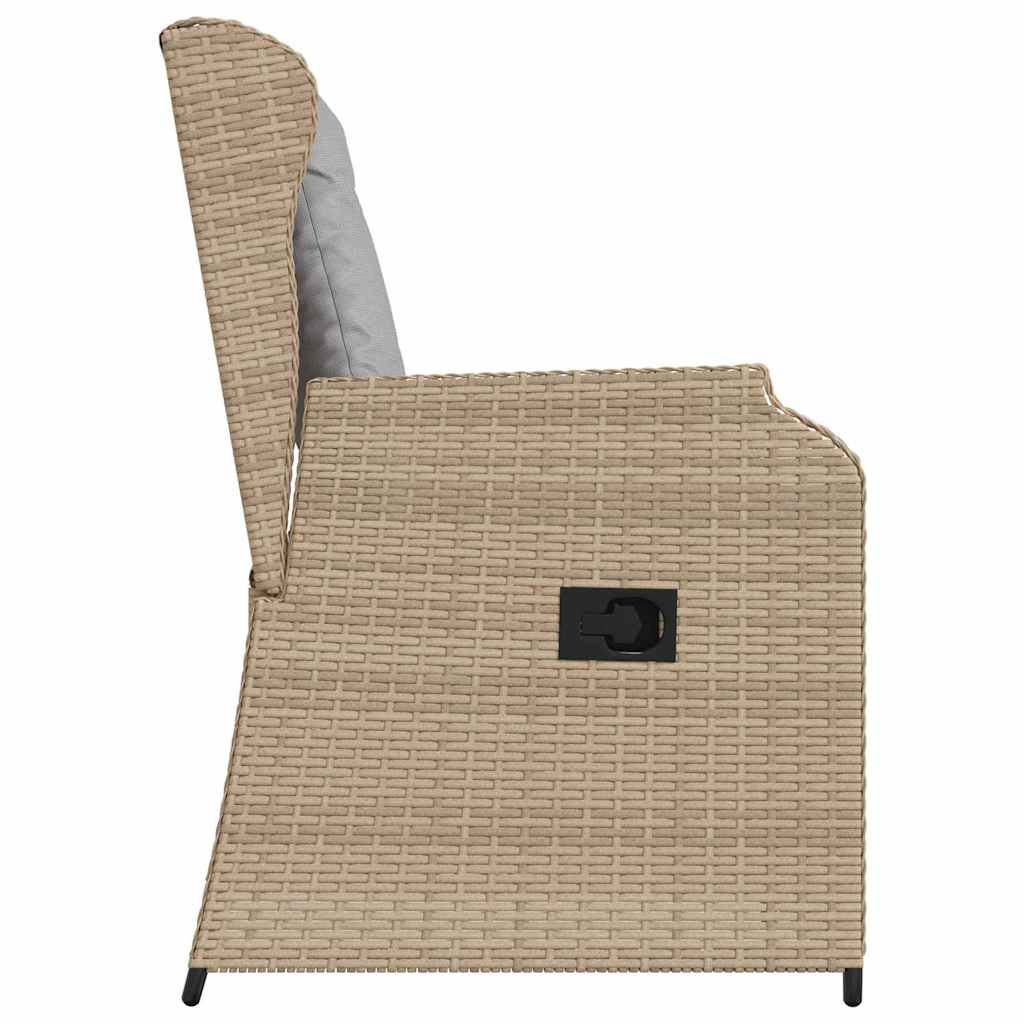 vidaXL Bancă de grădină cu pernă 2 pcs Bej Rattan poli