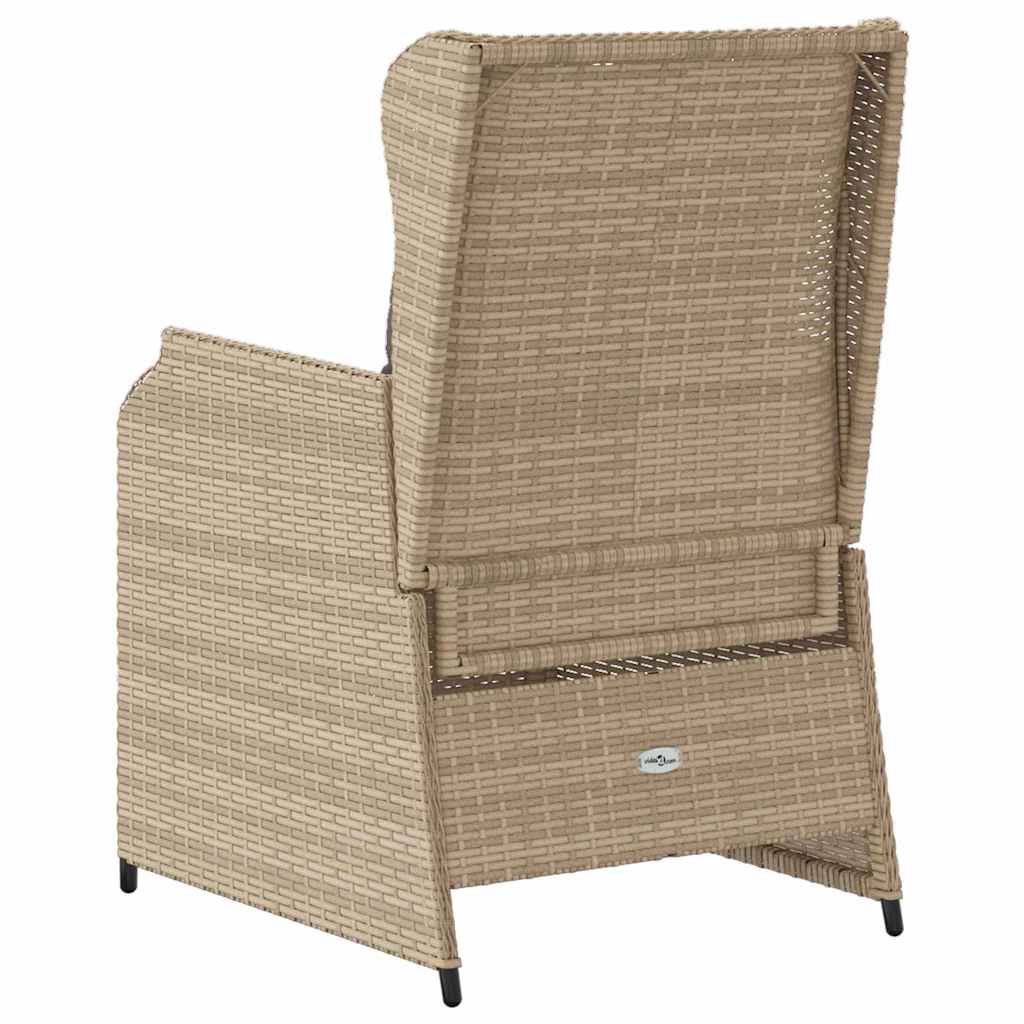 vidaXL Bancă de grădină cu pernă 2 pcs Bej Rattan poli