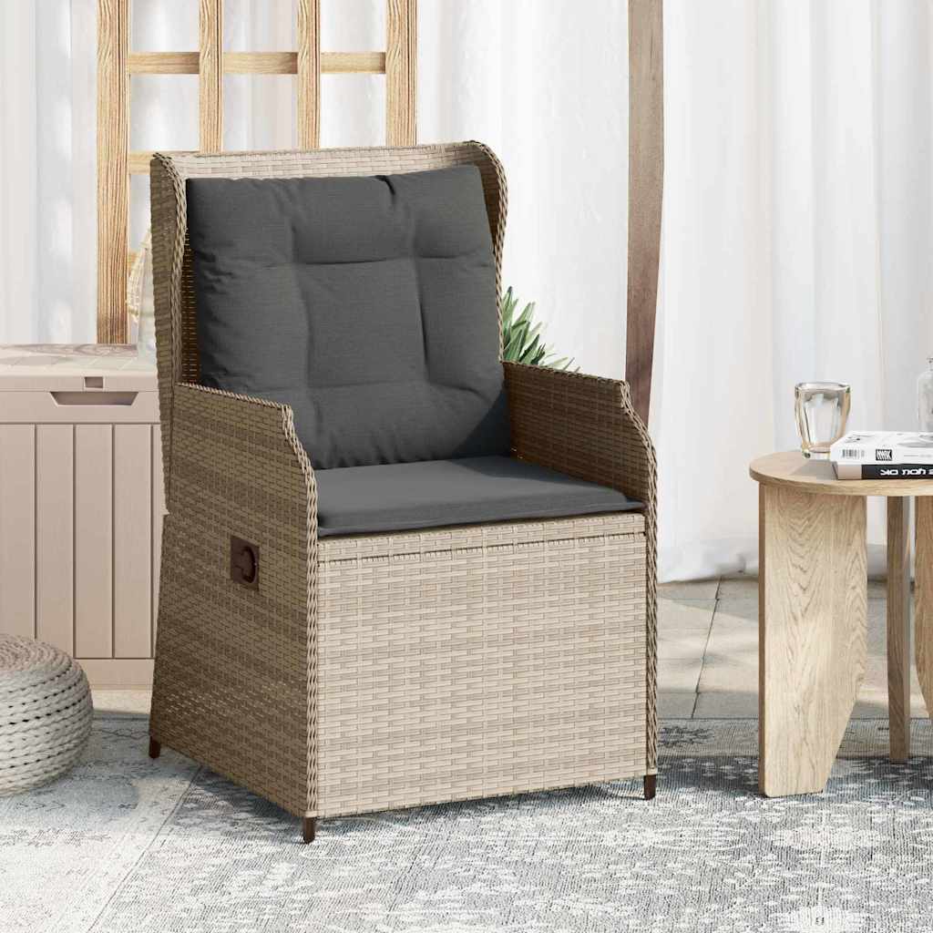 vidaXL Bancă de grădină cu pernă 2 pcs Gri deschis Rattan poli