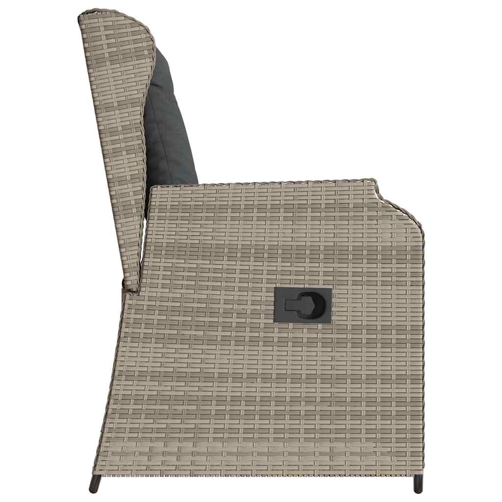 vidaXL Bancă de grădină cu pernă 2 pcs Gri deschis Rattan poli