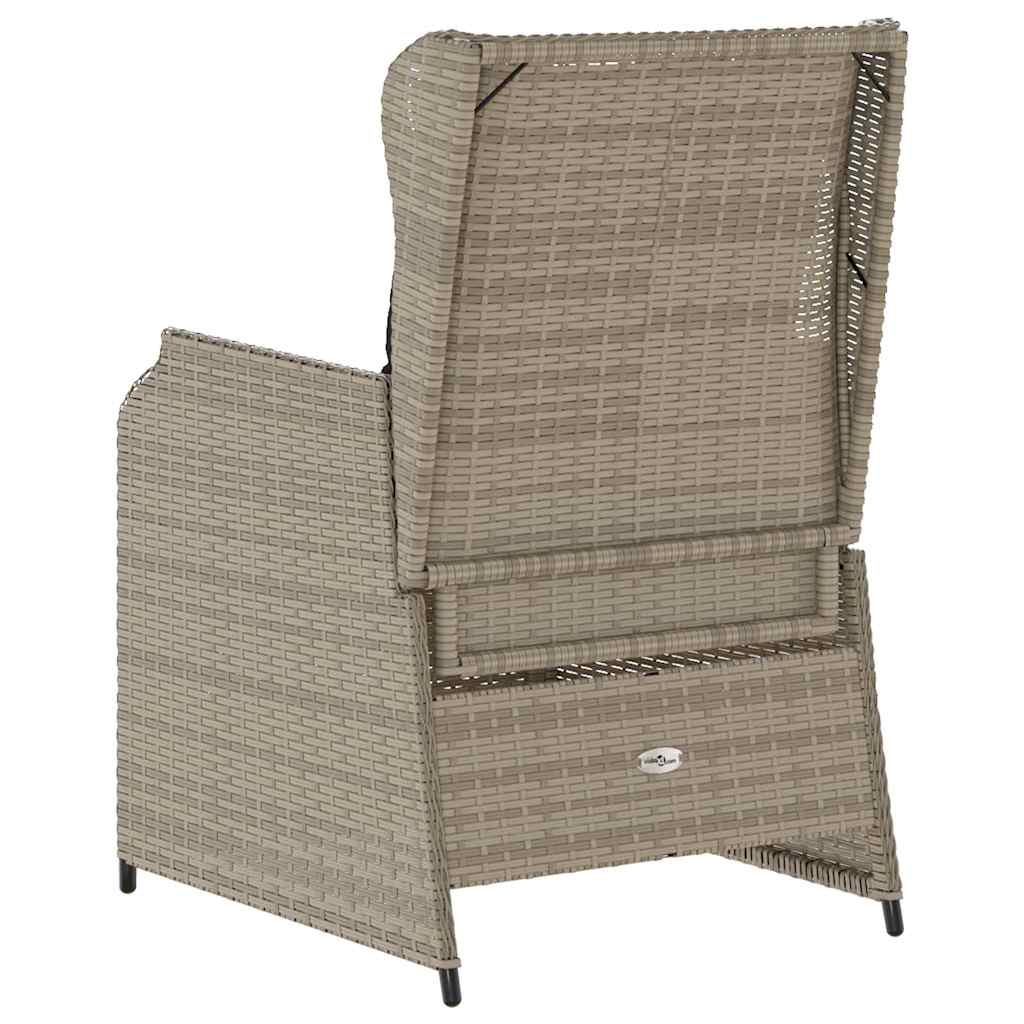 vidaXL Bancă de grădină cu pernă 2 pcs Gri deschis Rattan poli