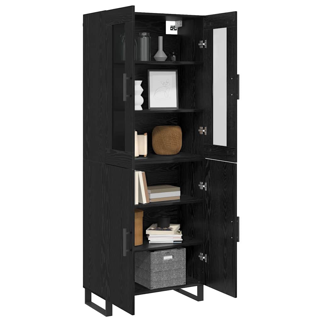 vidaXL Bufet cu raft Stejar negru 69.5 x 34 x 90 cm Lemn compozit vidaXL Bufet cu raft Stejar negru 69.5 x 34 x 90 cm Lemn compozit
