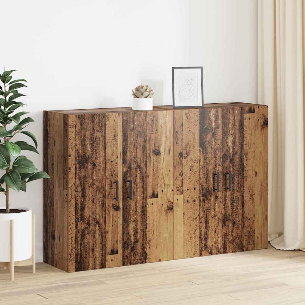 vidaXL Mobilier cu Montaj pe Perete 2 pcs Lemn vechi 69.5 x 34 x 90 cm vidaXL Mobilier cu Montaj pe Perete 2 pcs Lemn vechi 69.5 x 34 x 90 cm