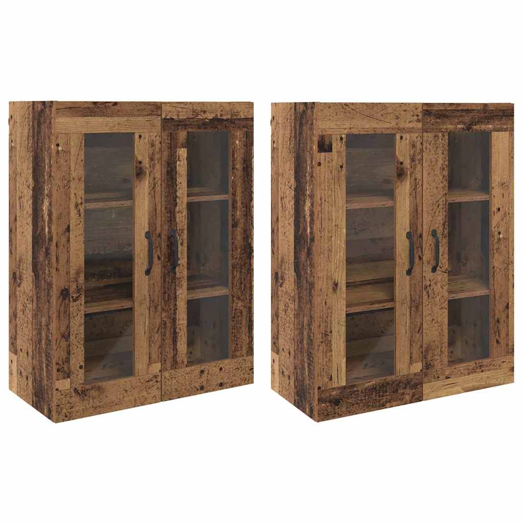 vidaXL Mobilier cu Montaj pe Perete 2 pcs Lemn vechi 69,5 x 34 x 90 cm