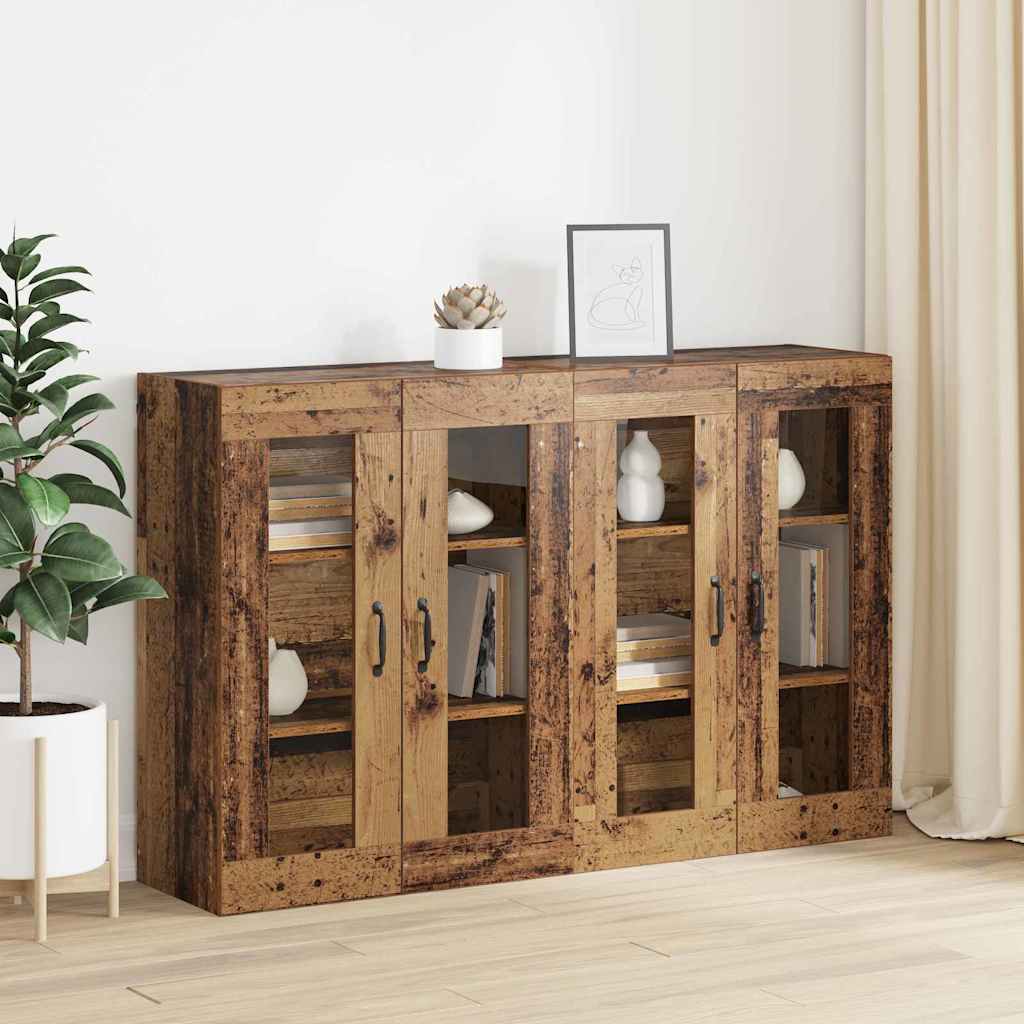 vidaXL Mobilier cu Montaj pe Perete 2 pcs Lemn vechi 69,5 x 34 x 90 cm