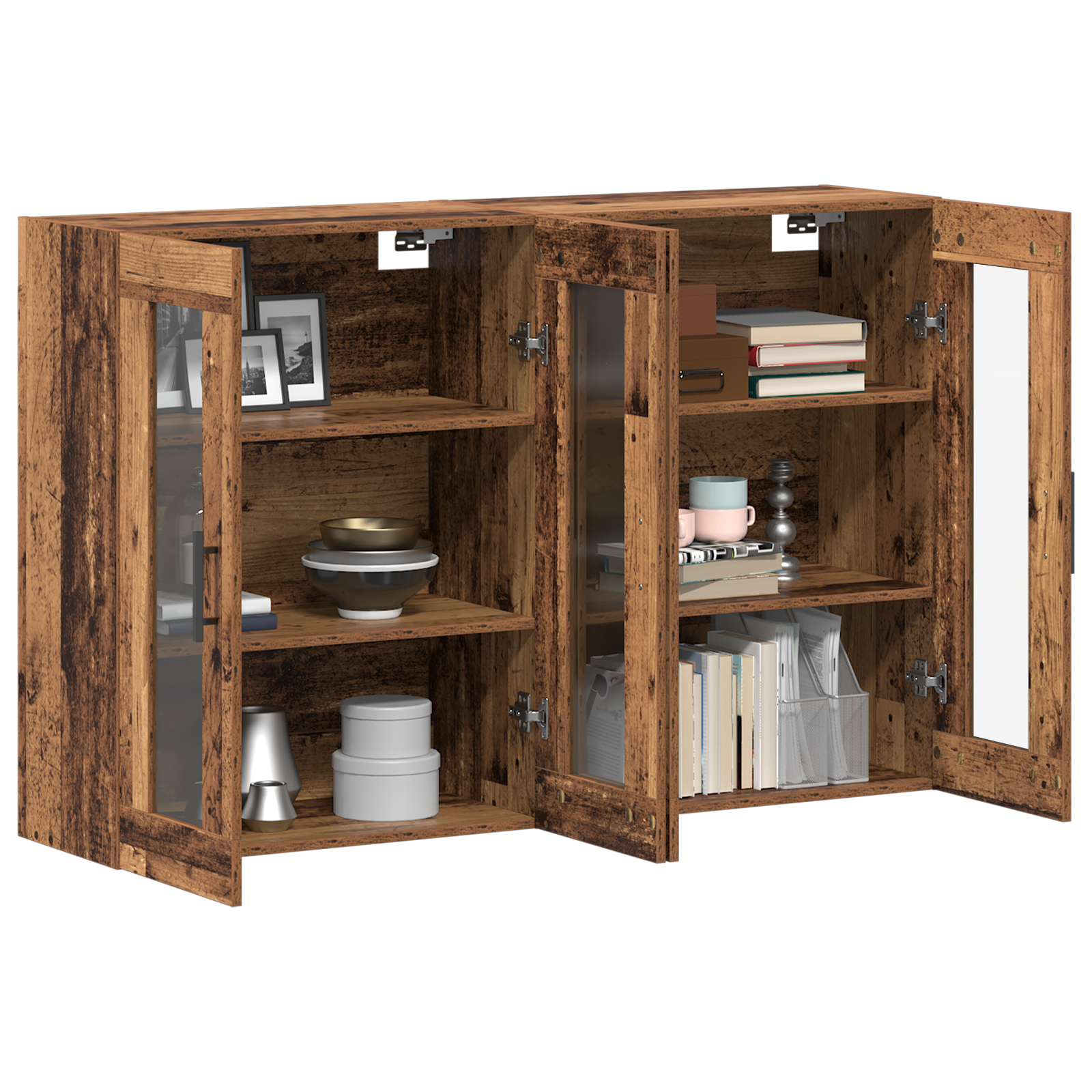vidaXL Mobilier cu Montaj pe Perete 2 pcs Lemn vechi 69.5 x 34 x 90 cm vidaXL Mobilier cu Montaj pe Perete 2 pcs Lemn vechi 69.5 x 34 x 90 cm