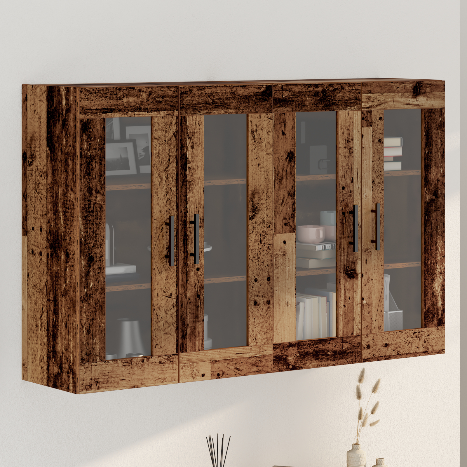 vidaXL Mobilier cu Montaj pe Perete 2 pcs Lemn vechi 69.5 x 34 x 90 cm vidaXL Mobilier cu Montaj pe Perete 2 pcs Lemn vechi 69.5 x 34 x 90 cm