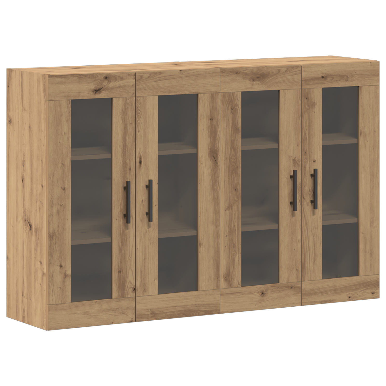 vidaXL Mobilier cu Montaj pe Perete 2 pcs Stejar Artisan și Negru vidaXL Mobilier cu Montaj pe Perete 2 pcs Stejar Artisan și Negru