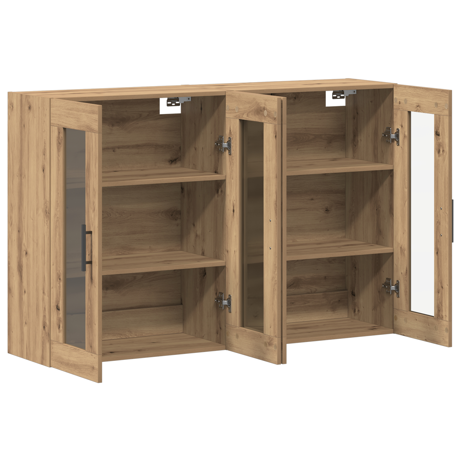 vidaXL Mobilier cu Montaj pe Perete 2 pcs Stejar Artisan și Negru vidaXL Mobilier cu Montaj pe Perete 2 pcs Stejar Artisan și Negru