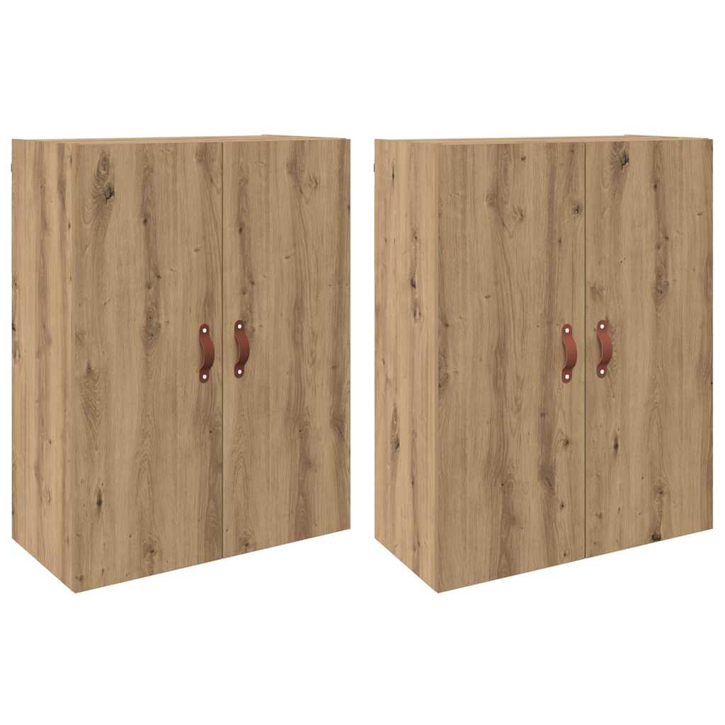 vidaXL Dulap montat pe perete 2 pcs Stejar Artizanal 69,5 x 34 x 90 cm