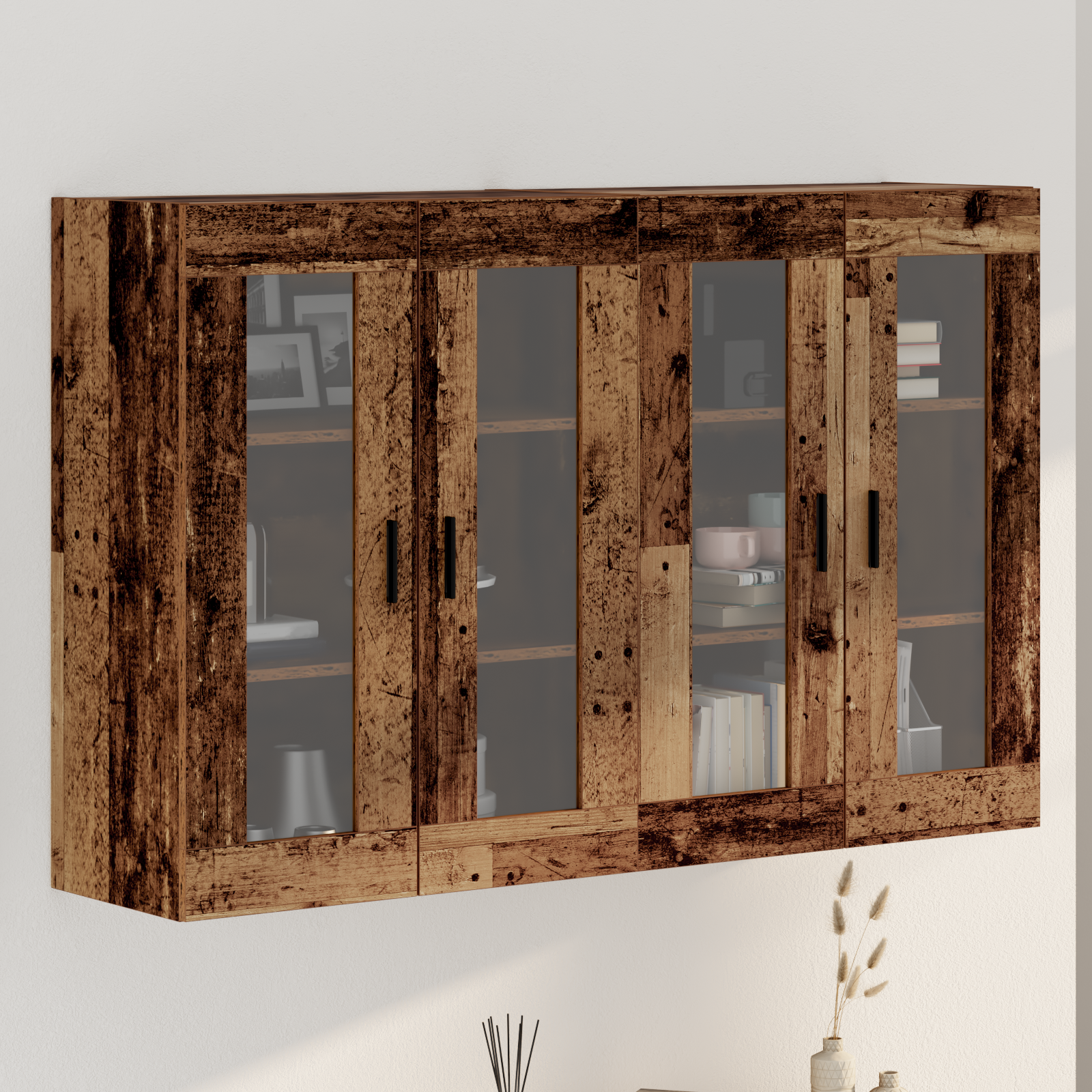 vidaXL Mobilier cu Montaj pe Perete 2 pcs Lemn vechi 69.5 x 34 x 90 cm vidaXL Mobilier cu Montaj pe Perete 2 pcs Lemn vechi 69.5 x 34 x 90 cm