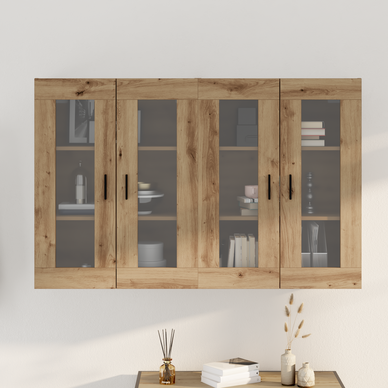 vidaXL Mobilier cu Montaj pe Perete 2 pcs stejar artizanal vidaXL Mobilier cu Montaj pe Perete 2 pcs stejar artizanal