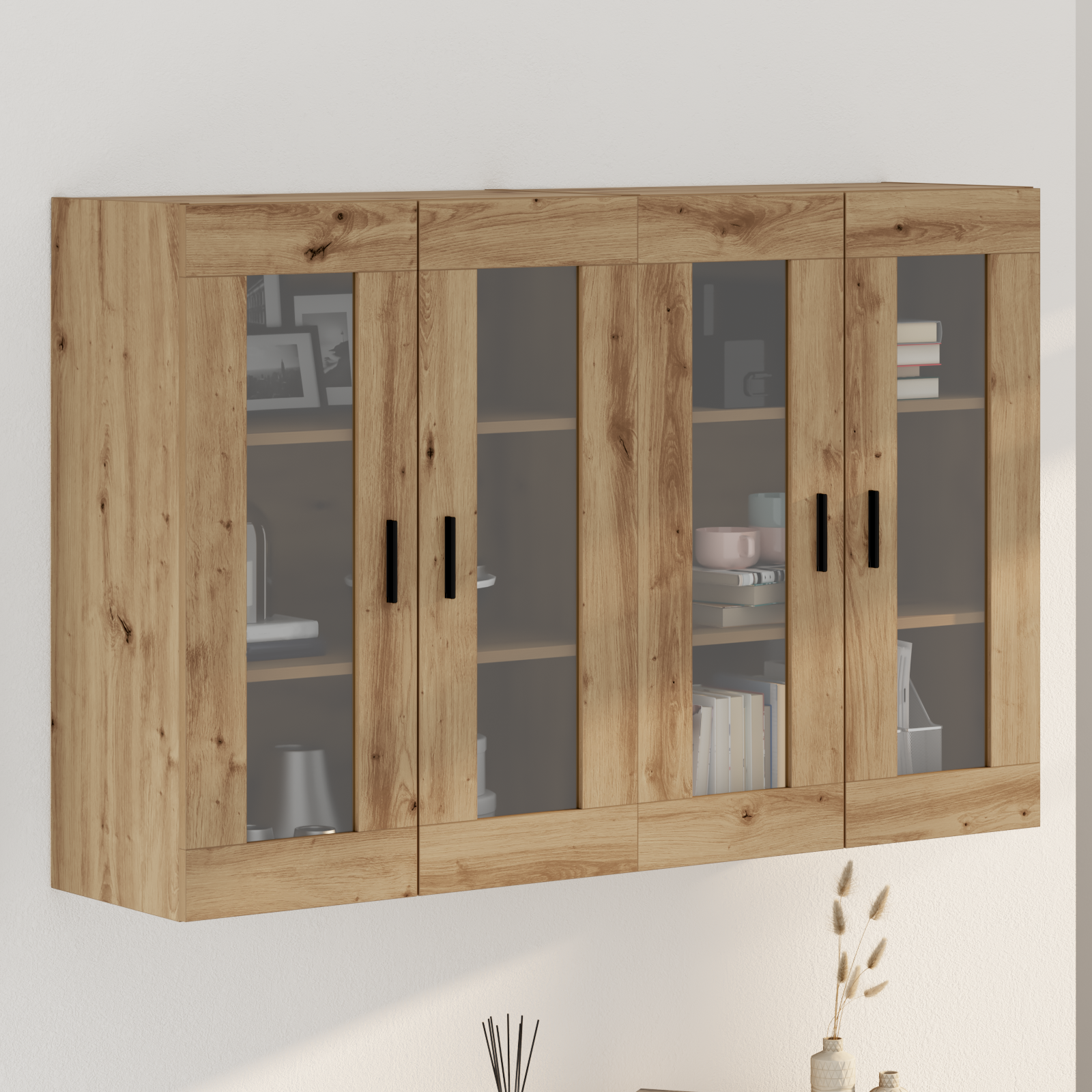 vidaXL Mobilier cu Montaj pe Perete 2 pcs stejar artizanal vidaXL Mobilier cu Montaj pe Perete 2 pcs stejar artizanal