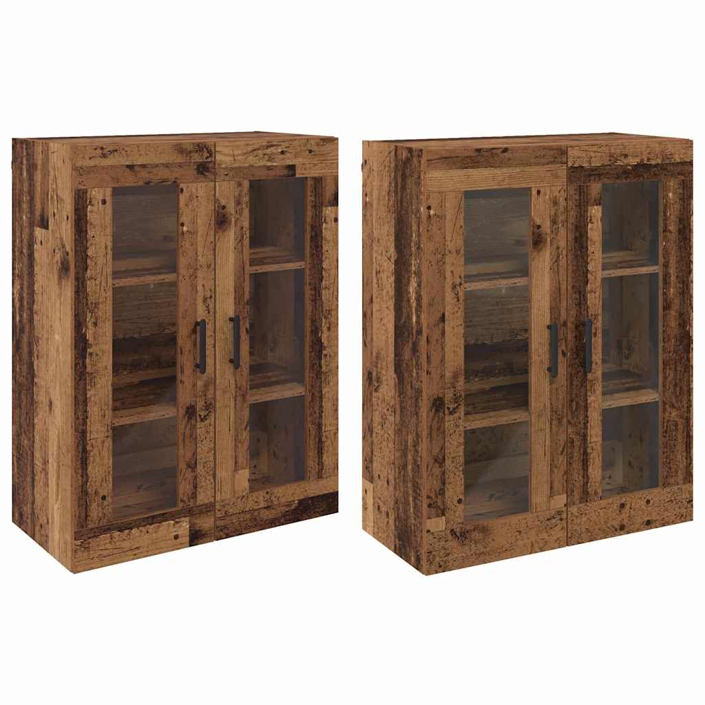 vidaXL Mobilier cu Montaj pe Perete 2 pcs Lemn vechi 69,5 x 34 x 90 cm